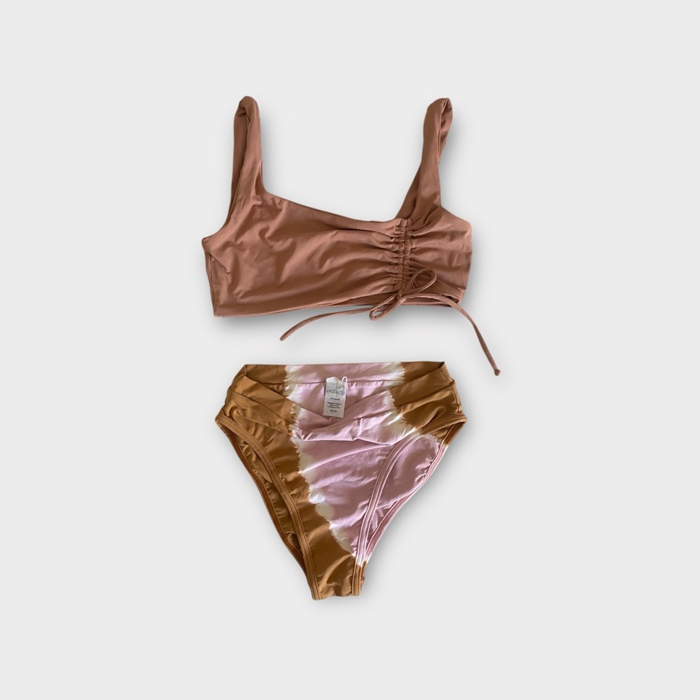 L*Space Brown and Pink Bikini Set